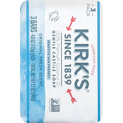 Kirks Orginal Coco Castile Bar Soap Pure Botanical Coconut Oil - 3-4 Oz - Image 5