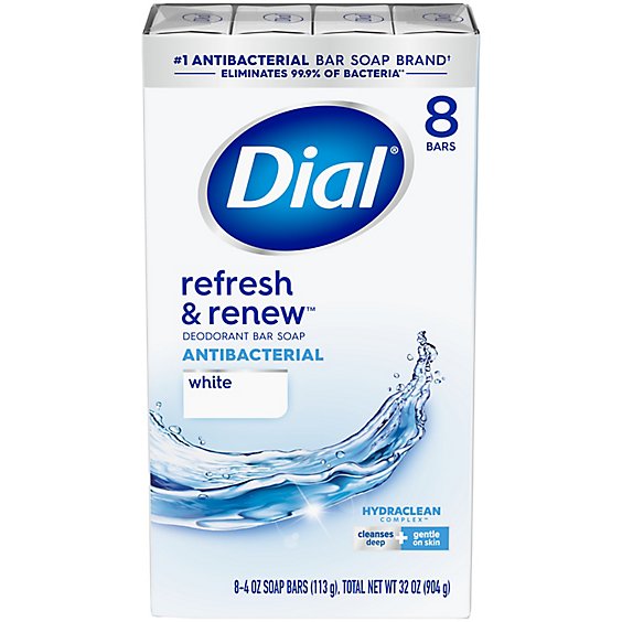 Dial Complete White Antibacterial Deodorant Bar Soap - 8-4 Oz