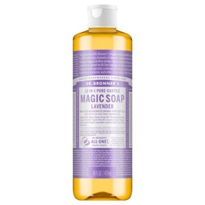Dr. Bronner‘s Pure Kastilien Flüssigseife Mandel – 473 Ml, Bio, Vielseitig Einsetzbar