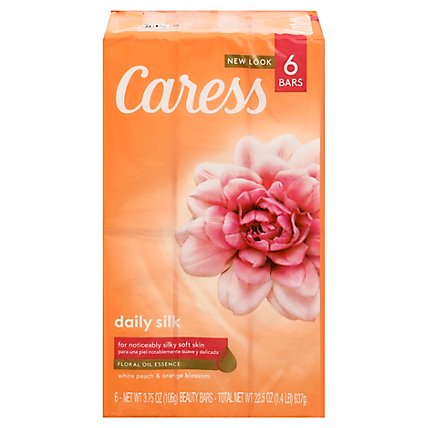 Caress Daily Silk Beauty Bar Silkening White Peach & Silky Orange Blossom - 6-4 Oz - Image 3
