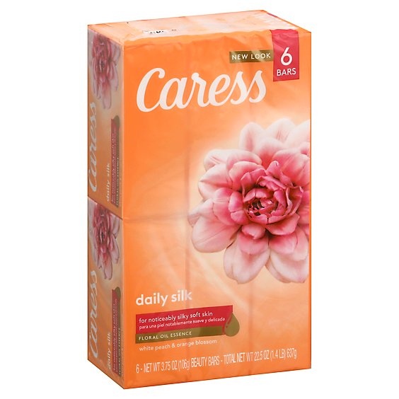 Caress Daily Silk Beauty Bar Silkening White Peach & Silky Orange Blossom - 6-4 Oz