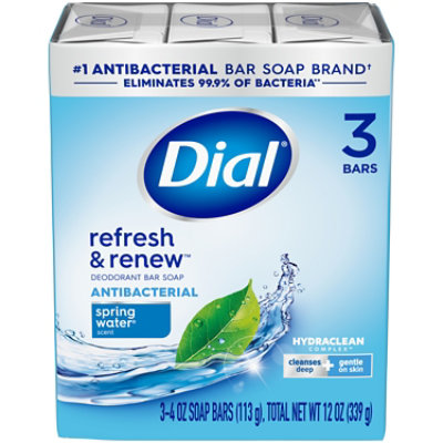 Dial Deodorant Soap Bars Spring Water - 3-4 Oz - Image 1