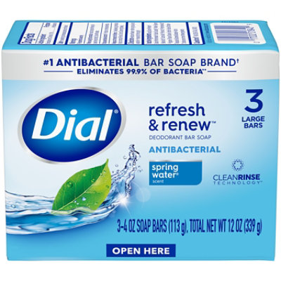Dial Deodorant Soap Bars Spring Water - 3-4 Oz - Image 4