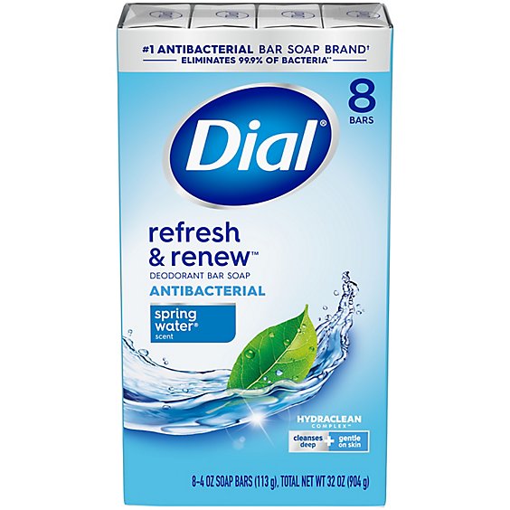 Dial Complete Spring Water Antibacterial Bar Soap - 8-4 Oz