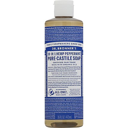 Dr. Bronners Liquid Soap Peppermint Castle - 16 Fl. Oz. - Image 2