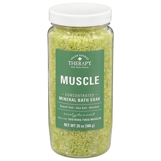 Village Naturals Therapy Mineral Bath Soak Concentrated Aches + Pains Muscle Relief - 20 Oz