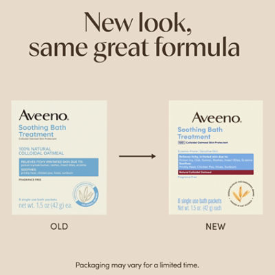 Aveeno Soothing Bath Soak for Eczema Natural Colloidal Oatmeal - 8 Count - Image 2