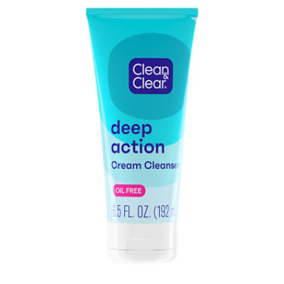 Clean & Clear Cream Cleanser Deep Action Oil Free - 6.5 Oz - Image 1