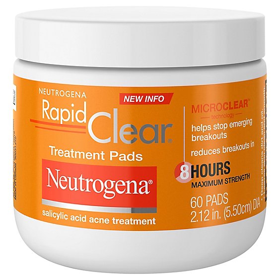 Neutrogena Rapid Clear Treatment Pads Salicylic Acid Acne Treatment - 60 Count