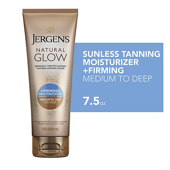 JERGENS Natural Glow Daily Moisturizer + Firming Medium To Tan Skin Tones - 7.5 Fl. Oz.