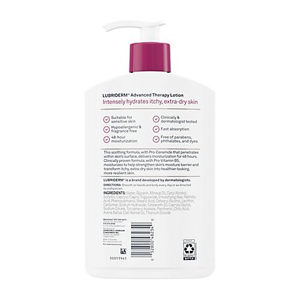 Lubiderm Lotion Advanced Therapy Deeply Hydrates Extra-Dry Skin - 16 Fl. Oz. - Image 4