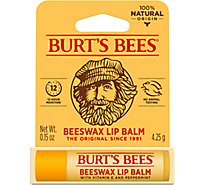 Burts Bees Lip Balm Beeswax with Vitamin E & Peppermint - 0.15 Oz