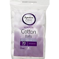 Signature Care Cotton Balls 100% Pure Soft & Absorbent Jumbo Size - 70 Count - Image 2