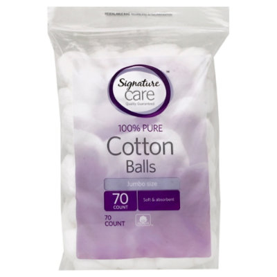 Signature Care Cotton Balls 100% Pure Soft & Absorbent Jumbo Size