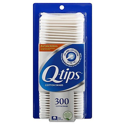 Q-tips Cotton Swabs Antimicrobial - 300 Count - Image 1