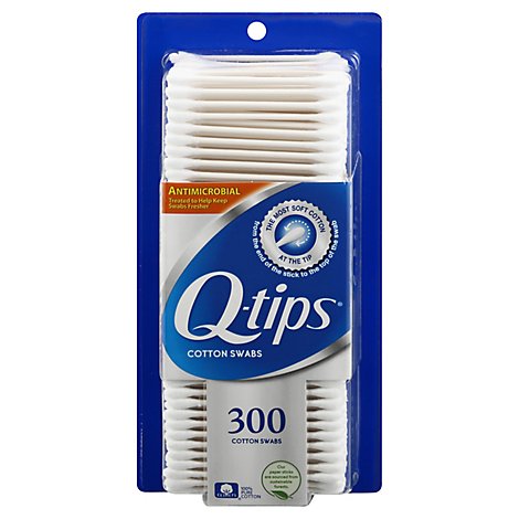 Q-tips Cotton Swabs Antimicrobial - 300 Count