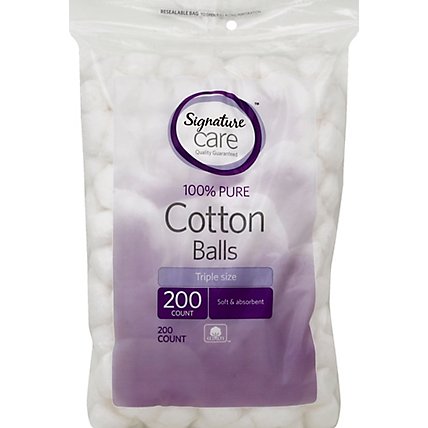 Signature Care Cotton Balls 100% Pure - 200 Count - Image 2