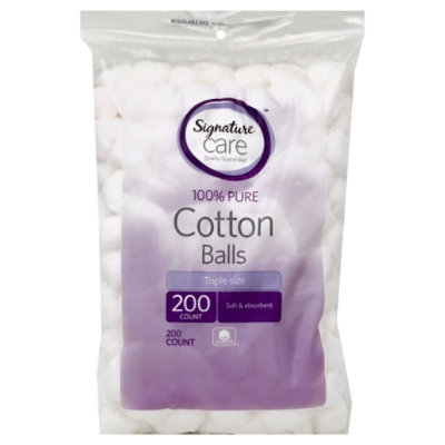 Signature Select/Care Cotton Balls 100% Pure - 200 Count - Image 1