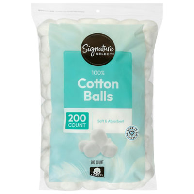 Signature Care Cotton Balls 100% Pure - 200 Count