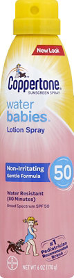 Coppertone Water Babies Sunscreen Lotion Spray Broad Spectrum SPF 50 - 6 Oz