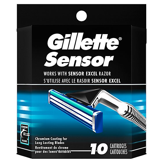 Gillette Sensor Mens Razor Blade Refills - 10 Count