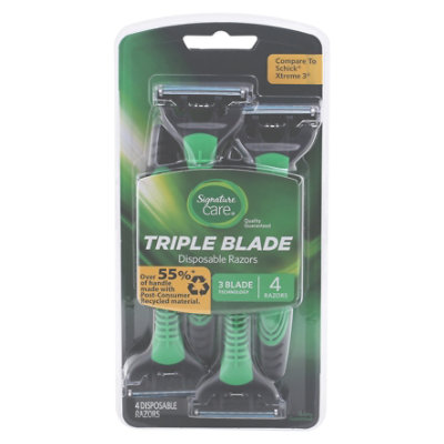 Signature Select/Care Razor Disposable Triple Blade - 4 Count - Image 3