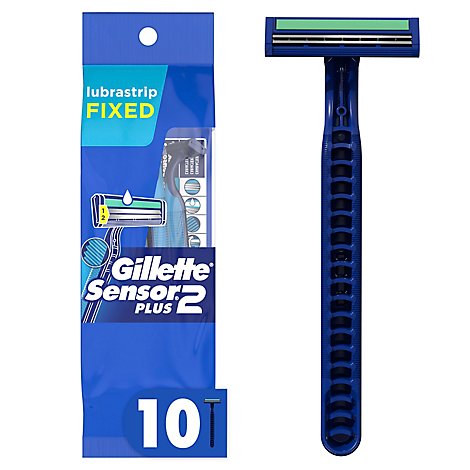 Gillette Sensor2 Plus Razor Disposable With Lubastrip - 10 Count