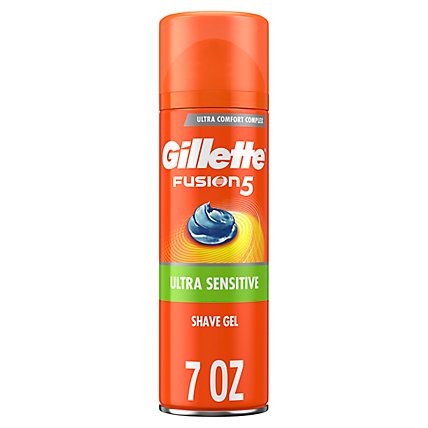 Gillette Fusion Ultra Sensitive Shave Gel for Men with Aloe Vera - 7 Oz - Image 1