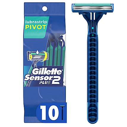 Gillette Sensor2 Plus Pivoting Head Mens Disposable Razors - 10 Count - Image 2