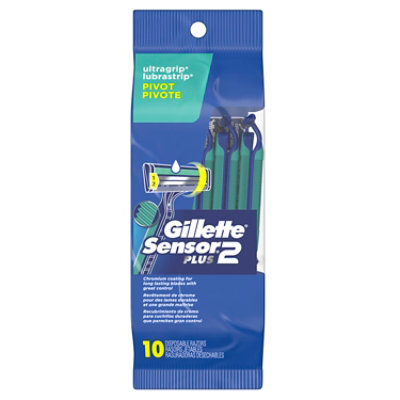 Gillette Sensor2 Plus Pivoting Head Mens Disposable Razors - 10 Count - Image 2