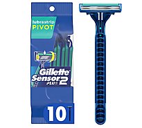 Gillette Sensor2 Plus Pivoting Head Mens Disposable Razors - 10 Count