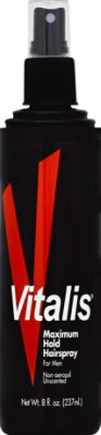 Vitalis Hairspray Maximum Hold Unscented for Men - 8 Fl. Oz. - Image 2