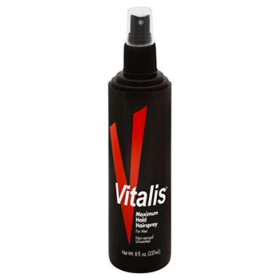 Vitalis Hairspray Maximum Hold Unscented for Men - 8 Fl. Oz. - Image 1