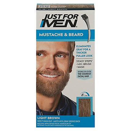 Just For Men Brush In Color Gel Mustache & Beard Light Brown M-25 - Each -  Tom Thumb