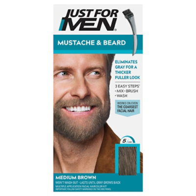 Just For Men Brush In Color Gel Mustache & Beard Medium Brown M-35 - Each - Image 3