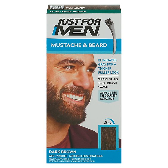 Just For Men Brush In Color Gel Mustache & Beard Dark Brown M-45 - Each