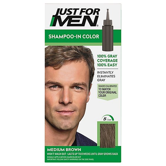 Just For Men Hair Color Shampoo-In Original Formula Medium Brown H-35 -  Each - Shaw's