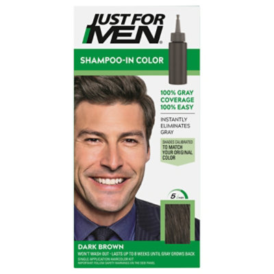 Just For Men Hair Color Shampoo-In Original Formula Dark Brown H-45 - Each - Image 3