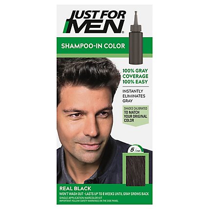 Just For Men Hair Color Shampoo-In Original Formula Real Black H-55 - Each - Image 2
