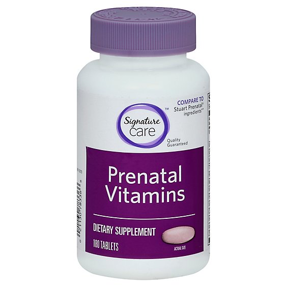 Signature Care Vitamin Prenatal Dietary Supplement Tablet - 180 Count