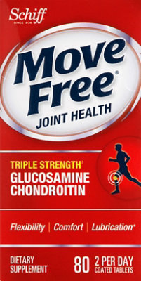 Schiff Move Free Advanced Dietary Supplement with Glucosamine Chondroitin - 80 Count - Image 1