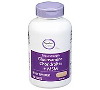 Signature Care Glucosamine Chondroitin MSM Dietary Supplement Coated Caplets - 180 Count