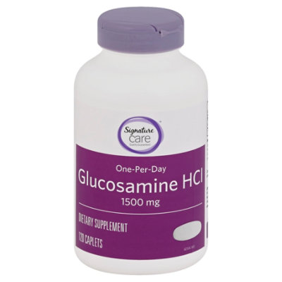 Signature Care Glucosamine HCl One Per Day 1500mg Dietary Supplement Coated Caplets - 120 Count