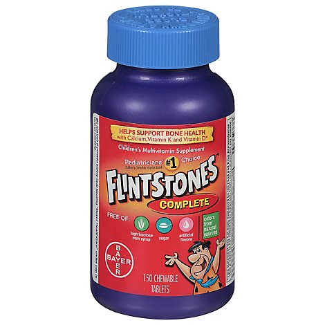Flintstones Childrens Multivitamins Supplement Chewable Tablets Complete - 150 Count