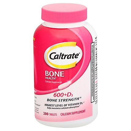 Caltrate 600+D3 Calcium and Vitamin D Supplement Tablet 600 mg - 200 Count - Image 1