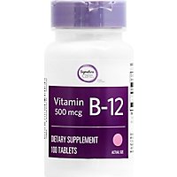 Signature Care Vitamin B12 500mcg Dietary Supplement Tablet - 100 Count - Image 2