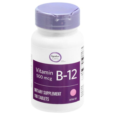 Signature Care Vitamin B12 500mcg Dietary Supplement Tablet 100 Count Albertsons