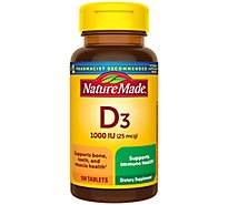 Nature Made Vitamin D3 1000 IU 25 mcg Tablets - 100 Count