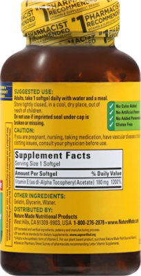 Nature Made Dietary Supplement Softgels Vitamin E 400 IU dl-alpha - 300 Count - Image 5