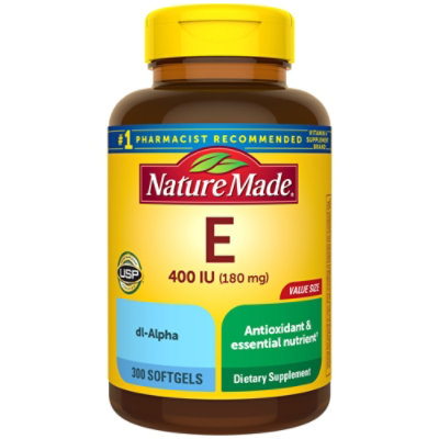Nature Made Dietary Supplement Softgels Vitamin E 400 IU dl-alpha - 300 Count